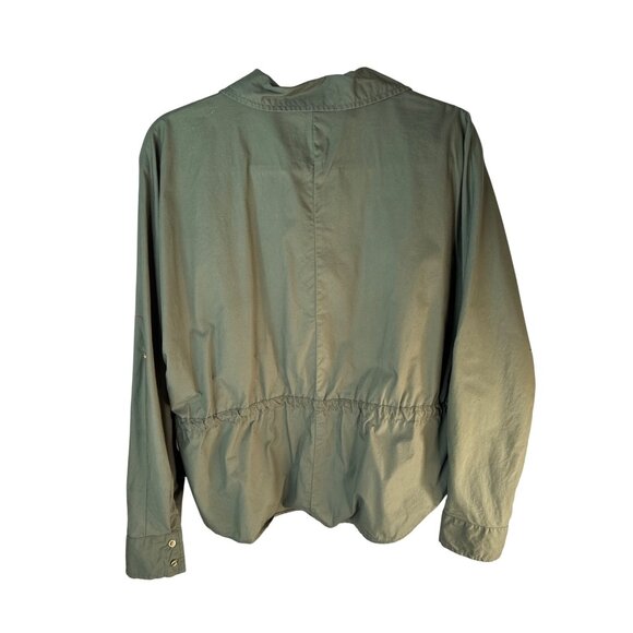 ZARA Womens XL Khaki Green Military Utility Cotton Jacket - Picture 2 of 15